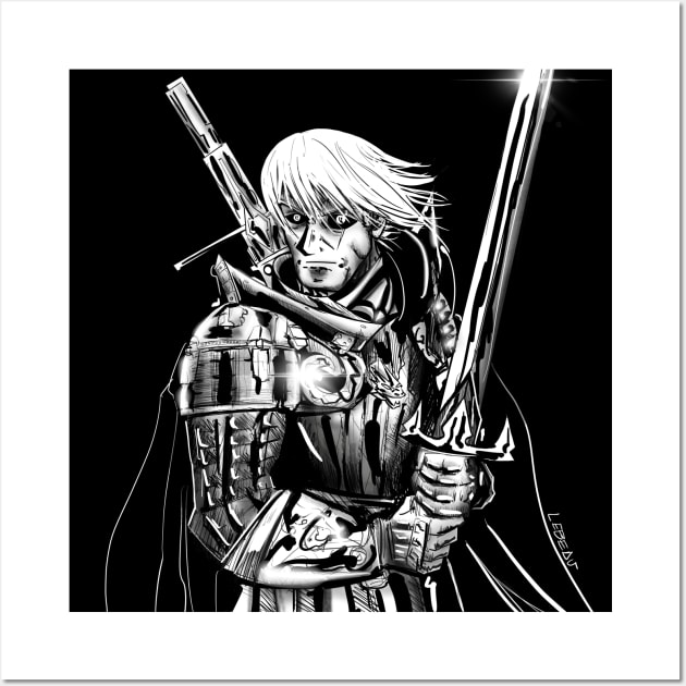 the warlord magician ecopop, the white knight in sword adventure Wall Art by jorge_lebeau